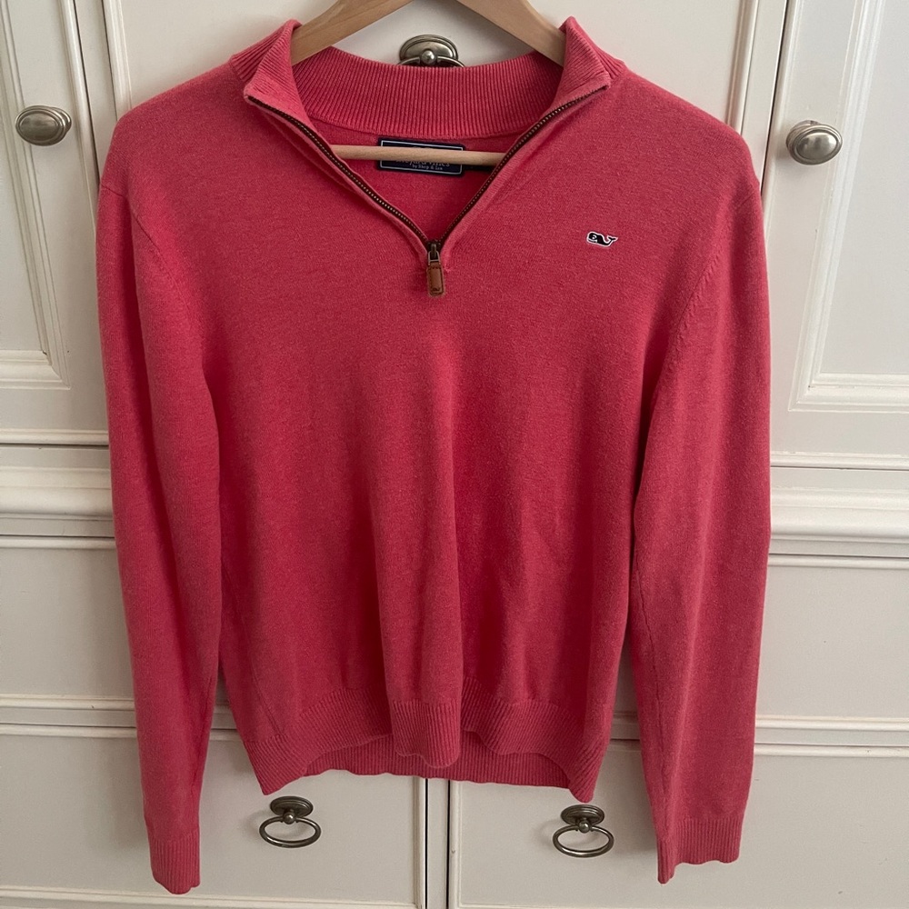 vineyard vines coral quarter zip